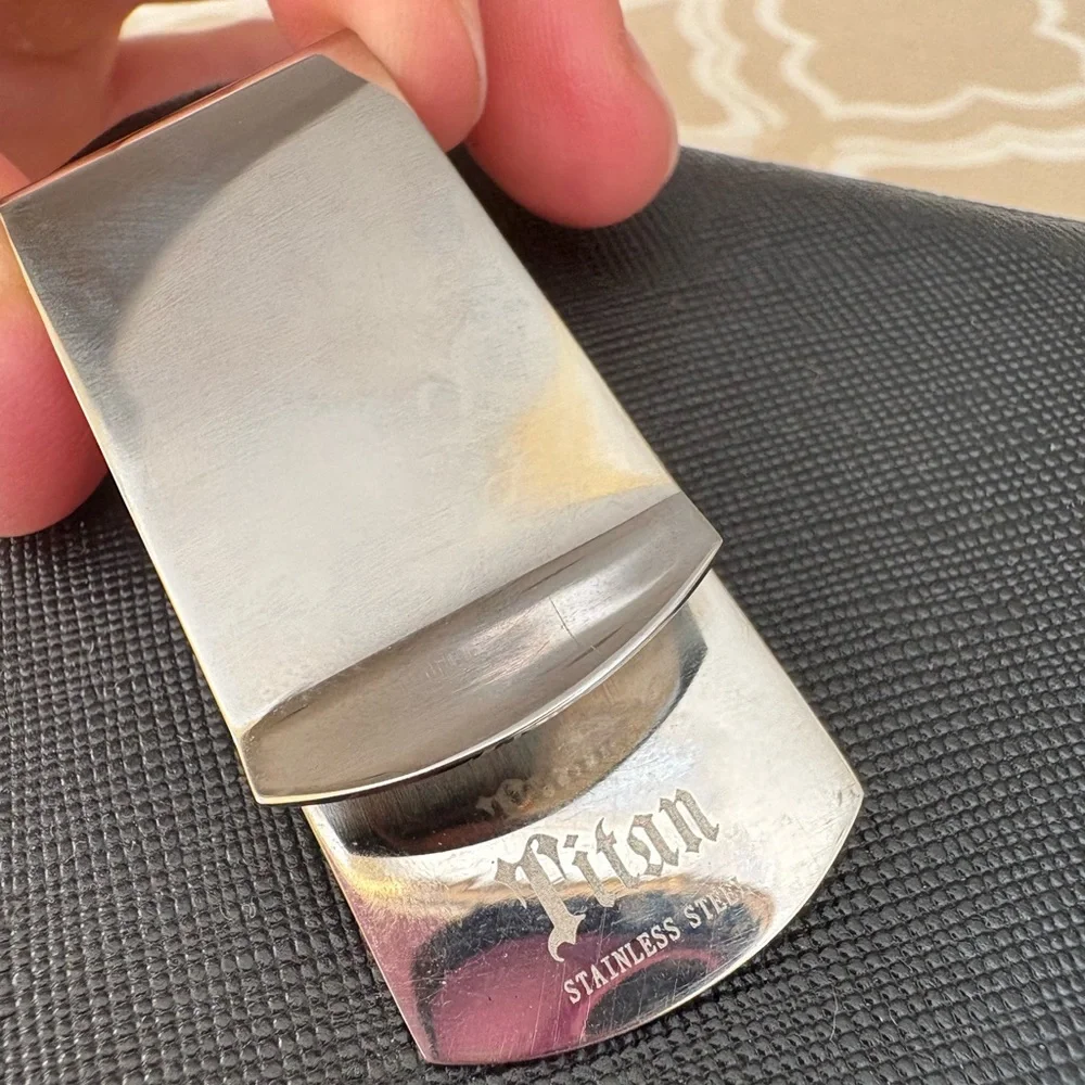 Titan Stainless steel silver $ Money clip dollar sign symbol